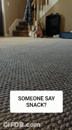 Baby On Floor With Someone Saying Snack GIF