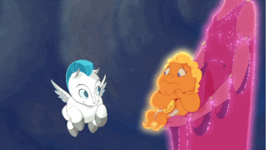 Baby Pegasus Hugging Hercules GIF