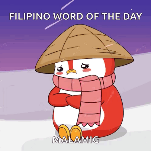 Baby Penguins Feels Cold In Rainy Monday GIF