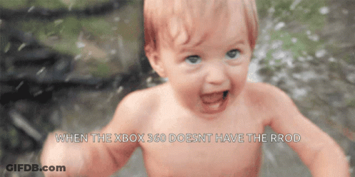 Baby Playing In Water When Xbox 360 Doesn't Have RROD GIF