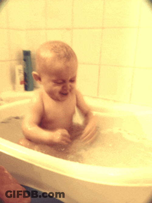 Baby Playing On Bath Tub Bath Time GIF