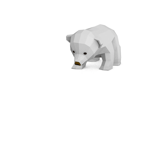 Baby Polar Bear 3D Walk GIF