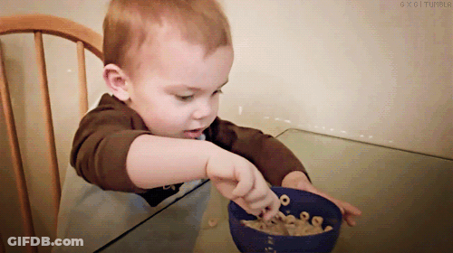 Baby Reaching Into Cereal Bowl With Gx8 Tumblr GIF