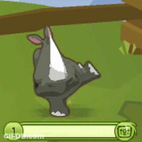 Baby Rhino Walking With Mother GIF