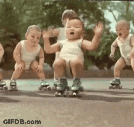 Baby Roller Skating Skills GIF
