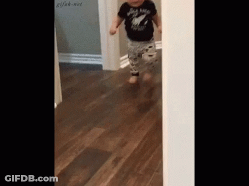 Baby Running In Hallway Jordan Grandma Chasing GIF