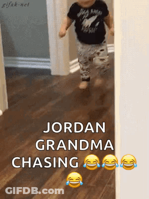 Baby Running In Hallway Jordan Grandma Chasing Behind GIF