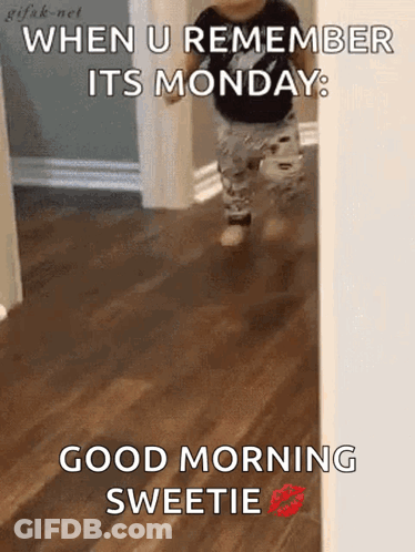 Baby Running In Hallway Saying Good Morning GIF