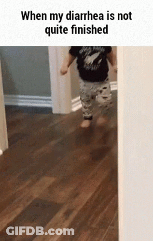 Baby Running On Wooden Floor GIF