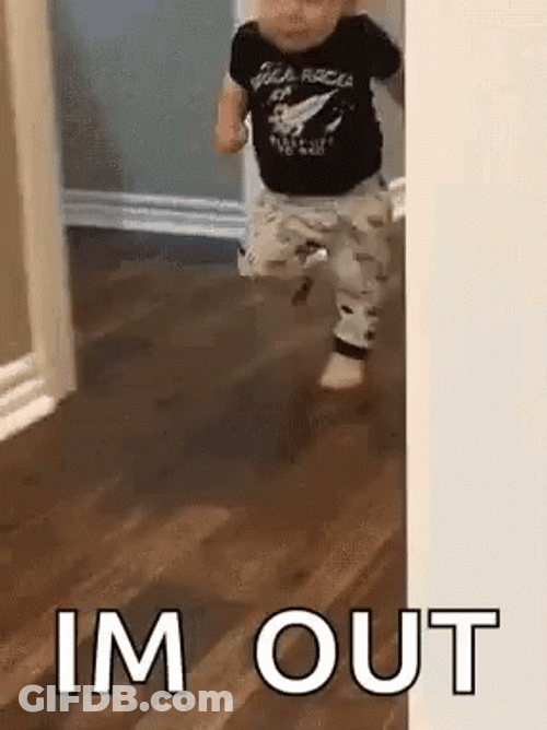 Baby Running Ops I'm Out GIF