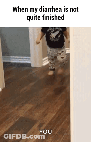 Baby Running Saying When My Diarrhea Is Not Quite Finished GIF