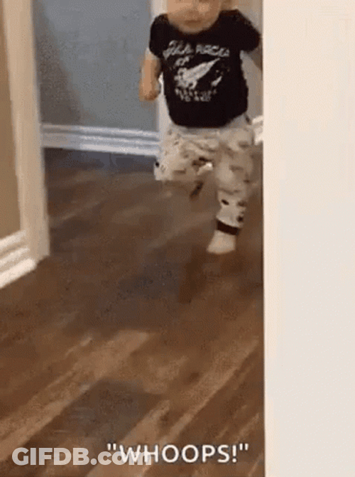 Baby Running Whoops GIF