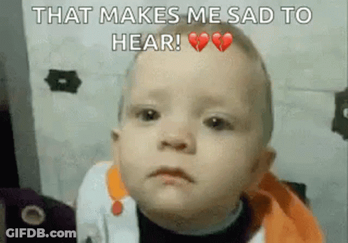 Baby Sad Face With Broken Heart GIF