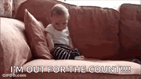 Baby Saying I'm Out For The Count GIF