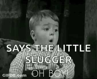 Baby Saying Little Slugger Oh Boy GIF
