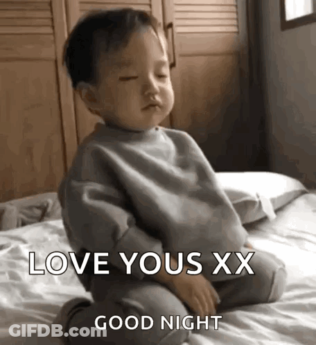 Baby Saying Love Yous XX Good Night GIF
