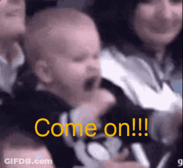 Baby Screaming In Crowd Saying Come On GIF