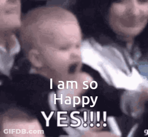 Baby Screaming In Crowd Says I Am So Happy GIF