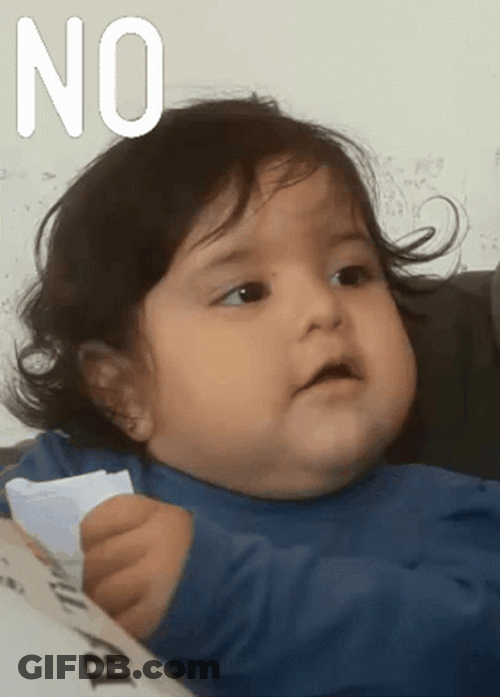 Baby Shaking Head No No GIF