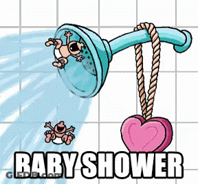 Baby Shower With Shower Head And Heart Soap GIF