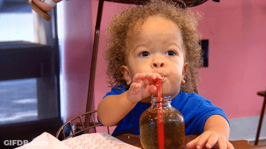 Baby Sipping Juice GIF