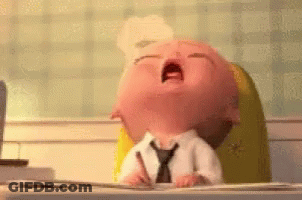 Baby Sitting At Desk With Pencil GIF