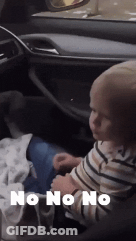Baby Sitting In Car Saying No No No GIF