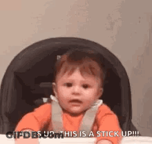 Baby Sitting In Car Seat Making Face GIF