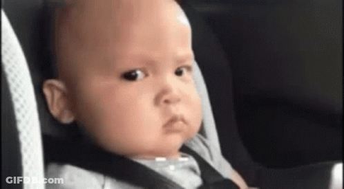 Baby Sitting In Car Seat With Seat Belt GIF