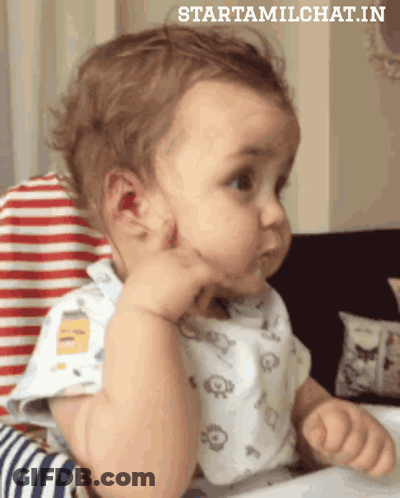Baby Sitting In High Chair GIF