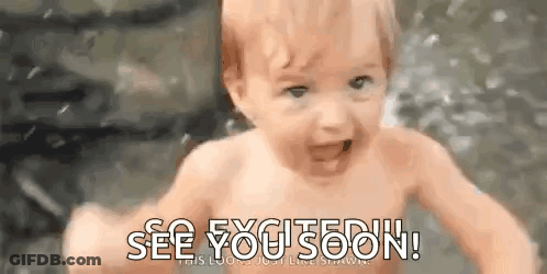 Baby Sitting On Blue Pillow Saying Any Room For Me GIF