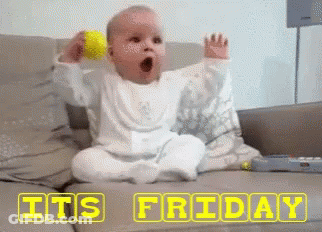 Baby Sitting On Couch Playing With Ball Its Friday GIF