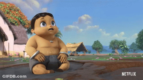 Baby Sitting On Ground With Netflix Logo GIF