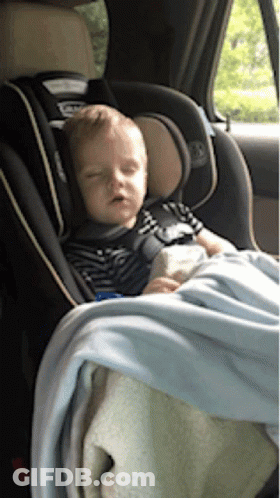 Baby Sleeping In Car Seat With Blanket GIF