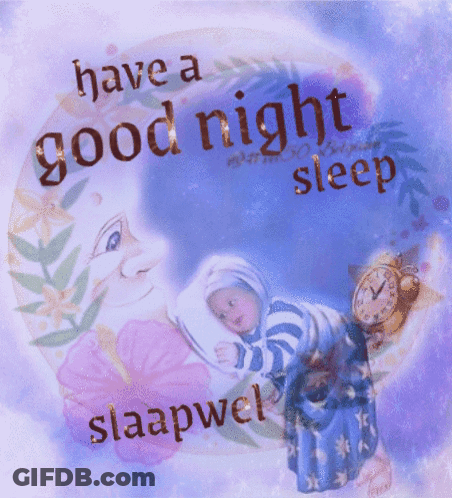 Baby Sleeping Under Moon Have A Good Night Sleep GIF