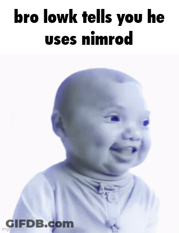 Baby Smiling Bro Lowk Tells You He Uses Nimrod GIF