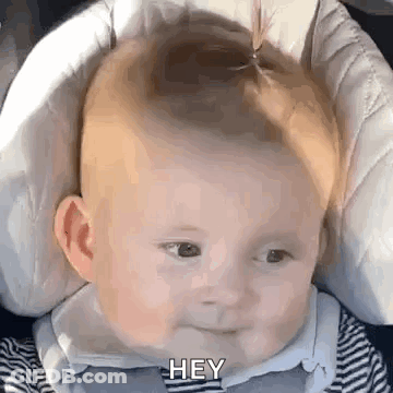 Baby Smiling In Car Seat Saying Hey GIF