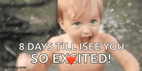 Baby Smiling In Water 8 Days Till Ise You So Excited GIF