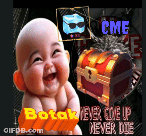 Baby Smiling Next To Treasure Chest Never Give Up GIF