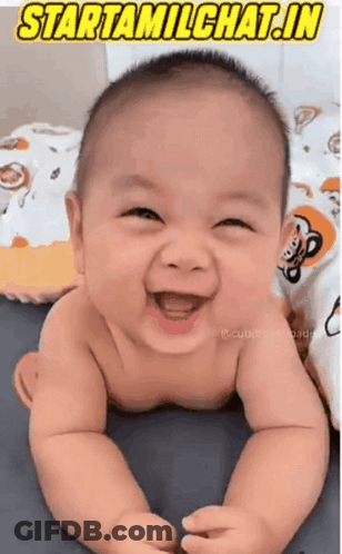Baby Smiling On Stomach Starttamilchat.in GIF