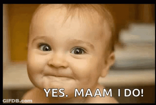 Baby Smiling With Yes Maam I Do GIF
