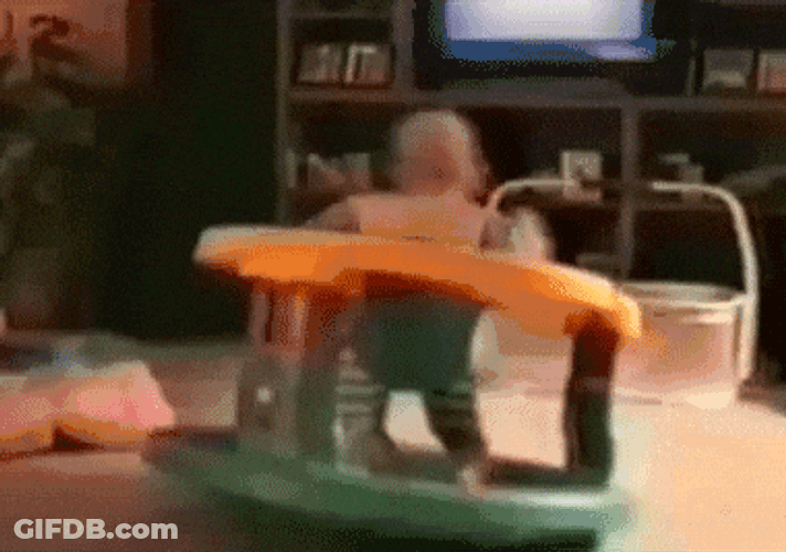 Baby Spinning Like A Banana On Walker GIF