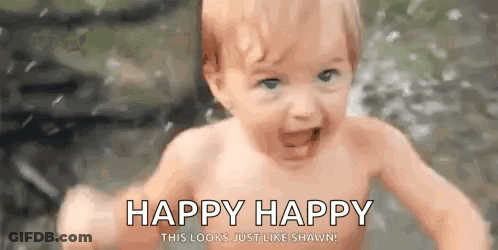 Baby Standing In Water Smiling GIF