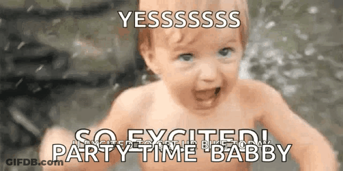 Baby Standing In Water So Excited Party Time GIF