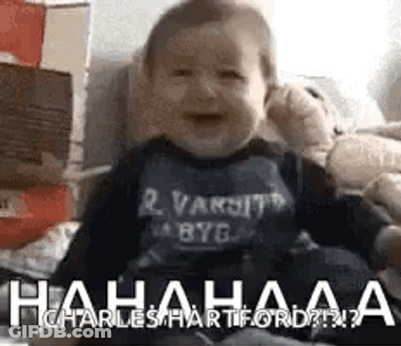 Baby Stumble Laugh Out Loud GIF