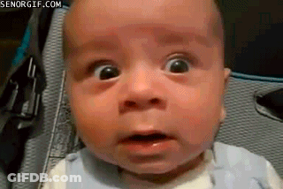Baby Surprised In Car Seat GIF