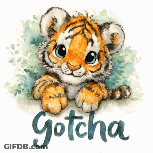 Baby Tiger Saying Gotcha GIF