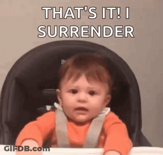 Baby Two Hands Up Surrender White Flag GIF