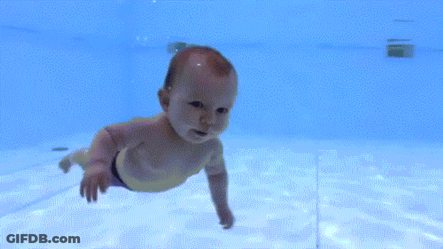 Baby Underwater Swim GIF