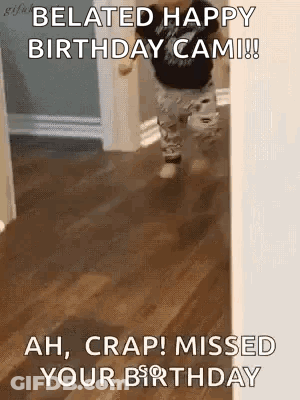 Baby Walking Hallway Belated Happy Birthday Cam GIF